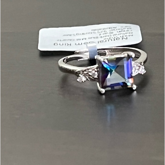 Natural Dark Blue Mist Quartz Ring - Picture 4 of 7